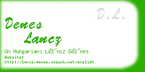 denes lancz business card